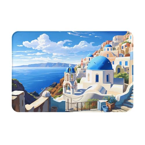 GGNKDL Rutschfeste Bodenmatte, Santorini, griechische Insel, Meerblick, Druck für Innen- und Außenbereich, Fußmatten, geeignet für Schlafzimmer und Badezimmer, 40,6 x 61 cm GGNKDL Rutschfeste Bodenmatte, Santorini, griechische Insel, Meerblick, Druck für Innen- und Außenbereich, Fußmatten, geeignet für Schlafzimmer und Badezimmer, 40,6 x 61 cm von GGNKDL