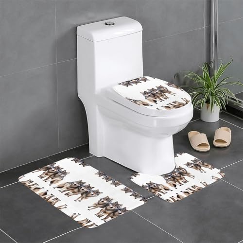 GGNKDL Wolf Pack Pattern 3-teiliges Badezimmerteppich-Set – rutschfestes Badteppich-Set – leicht zu reinigen und zu pflegen – feuchtigkeitsblockierend und langlebig GGNKDL Wolf Pack Pattern 3-teiliges Badezimmerteppich-Set – rutschfestes Badteppich-Set – leicht zu reinigen und zu pflegen – feuchtigkeitsblockierend und langlebig von GGNKDL