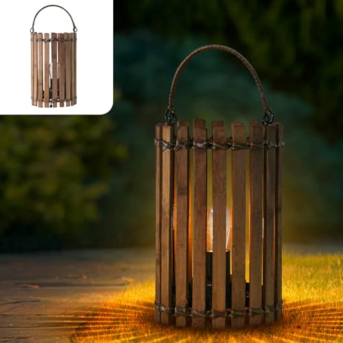 GGNOO Led Tischlampe Outdoor, Hängend Laterne für außen, mit LED Glühbirne Hängend/Stehend Handgestrickte Lampen für Terrasse Garten Innenhof Balkon Deko Geschenk von GGNOO