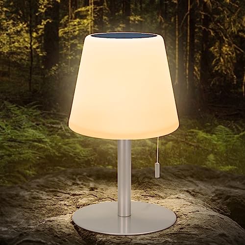 GGNOO LED-Solar-Tischleuchte Außen Tischlampe solar outdoor 2 in 1 solarladung 8 Farben Dimmbar mit Fernbedienung Outdoor Kabellos Tischleuchte für Tisch garten camping von GGNOO