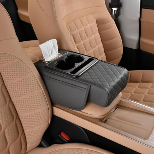 Auto Armlehnenkissen für DS 3 /DS 3 E-Tense(seit 2022)/DS 4 E-Tense/DS 4 Cross (seit 2021), Multifunktionales Memory Foam Armlehne Box Pad Komfort Innenraum Zubehör,E Grey von GGOIN