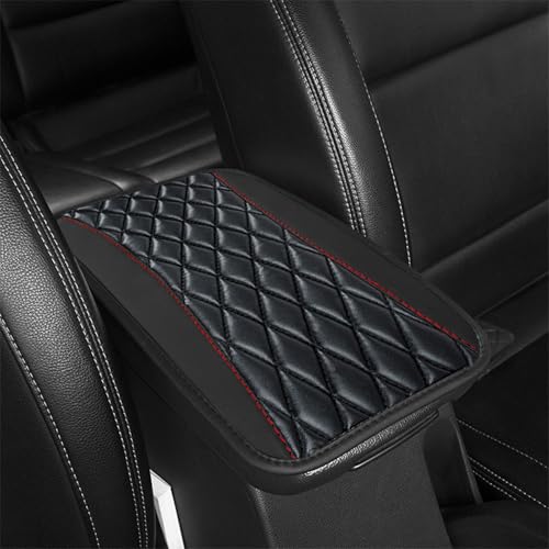GGOIN Armlehnen Polster Auto für Mini Countryman JCW/Countryman JCW Trim (seit 2023), Car Armrest Box Pad Leather wasserdichte Center Konsole Abdeckung Armlehne Box Matte,A Black von GGOIN