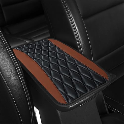 GGOIN Armlehnen Polster Auto für Porsche Cayenne/Cayenne S/Cayenne Turbo E-Hybrid (seit 2023), Car Armrest Box Pad Leather wasserdichte Center Konsole Abdeckung Armlehne Box Matte,G Coffee von GGOIN