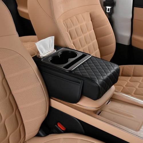 GGOIN Auto Armlehnenkissen für Audi Q6 e-tron /SQ6/Q6L e-tron /Q6 e-tron Quattro (seit 2024), Multifunktionales Memory Foam Armlehne Box Pad Komfort Innenraum Zubehör,A Black von GGOIN