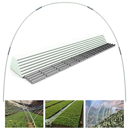 Gewächshaus-Hoops 50 Stück 43 cm Abnehmbaren Gewächshaus-Ringe für Pflanzenabdeckung Folientunnel Gewächshausreifen bögen Kunststoff Glasfaser Pflanztunnel for Gartenstoff Gartenpfähle von GGOUPTY