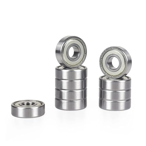 10 Stück ABEC-5 608 6200 6201 6202 6203 6204 6205 6206 6207 6208 ZZ 2RS metallgedichtetes Rillenkugellager 12x32x10mm(Silver,6200 10X30X9MM_ABEC 3) von GGQROTTQ