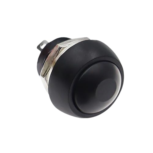 10 stücke 12mm Momentary Wasserdicht Push Button Schalter Lautsprecher Blau Weiß Grün Rot Gelb Schwarz 1A 250V Selbst Reset(Reset Black) von GGQROTTQ