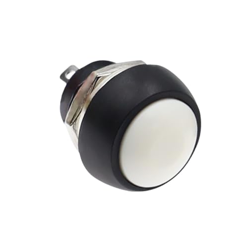10 stücke 12mm Momentary Wasserdicht Push Button Schalter Lautsprecher Blau Weiß Grün Rot Gelb Schwarz 1A 250V Selbst Reset(Reset White) von GGQROTTQ