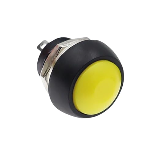 10 stücke 12mm Momentary Wasserdicht Push Button Schalter Lautsprecher Blau Weiß Grün Rot Gelb Schwarz 1A 250V Selbst Reset(Reset Yellow) von GGQROTTQ