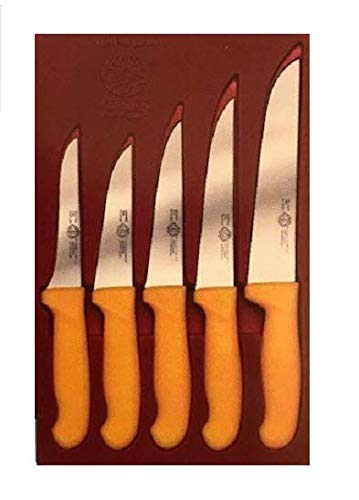 Messerset 5 tlg. Küchenmesser Allzweck Fleischer Metzgerei Brotmesser gelb Messerset 5 tlg. Küchenmesser Allzweck Fleischer Metzgerei Brotmesser gelb von GGS