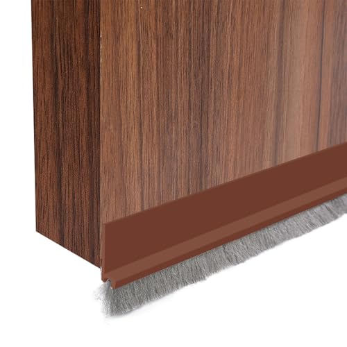 GGTTNRT Bürstendichtung Selbstklebend Zugluftstopper, Türdichtung Unten, Türbürstendichtung, Zuschneidbar, für Türen(Braun-30mm) von GGTTNRT
