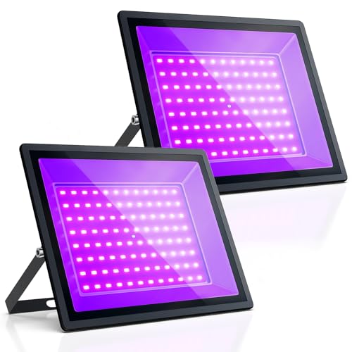 GGTU 100W Schwarzlicht, UV Schwarzlichtlampe und schwarzlicht strahler, IP66 Wasserdicht, Für Halloween Dekorationen, Weihnachten,Schwarzlicht led, Körperbemalung, Neon Parteien (2 stücke) von GGTU