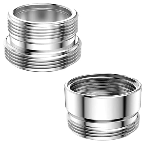 2 Stück Metall Wasserhahn Adapter 20mm bis 22 mm/22mm bis 20mm, Wassersparendes Metall, Wasserhahn Luftsprudler, Metalladapter für Wasser Sparende Küchenarmatur von GGUFAY
