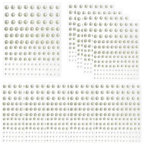 1650 Stück Selbstklebende Halbperlen,10 Blatt 3/4/5/6mm Selbstklebende Perlen-Aufkleber,Plastikimitat Perle,Perlen fü rsich schminken Schmuck herstellung Kleidung Armbänder Basteln DIY Handy 1650 Stück Selbstklebende Halbperlen,10 Blatt 3/4/5/6mm Selbstklebende Perlen-Aufkleber,Plastikimitat Perle,Perlen fü rsich schminken Schmuck herstellung Kleidung Armbänder Basteln DIY Handy von CUHZA