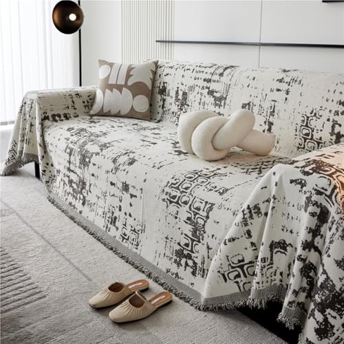 GGWYBAFS Boho-Sofa-Bezug, Sofabezug, kratzfest, universelle Passform für eine verbesserte Inneneinrichtung. Grau, 180 x 230 cm von GGWYBAFS
