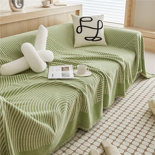 GGWYBAFS Moderner minimalistischer Sofabezug in voller Höhe, Sofaüberwurf, einfaches Design für alle Jahreszeiten, Monoblock, einfach zu installieren. (Grün, 180 x 260 cm/71 x 102 Zoll) von GGWYBAFS