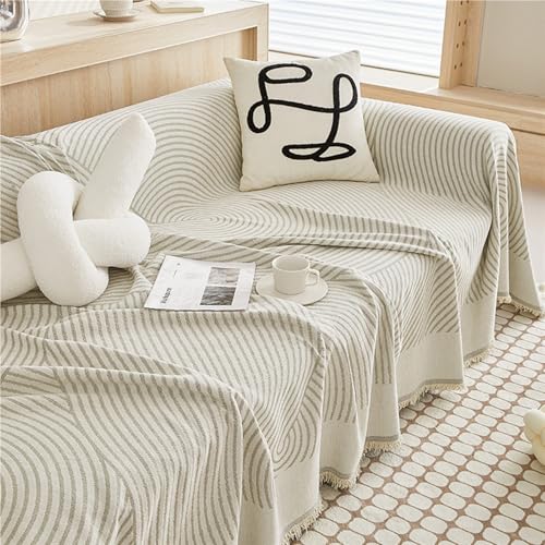 GGWYBAFS Moderner minimalistischer Sofabezug in voller Höhe, Sofaüberwurf, einfaches Design für alle Jahreszeiten, Monoblock, einfach zu installieren. (Weiß, 180 x 130 cm/71 x 51 Zoll) von GGWYBAFS