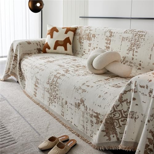 GGWYBAFS Sofabezug Boho, Sofabezug, kratzfest von Katzen, universelle Passform für eine verbesserte Wohneinrichtung. (Coffee color, 180 x 230 cm/71 x 91 Zoll) von GGWYBAFS