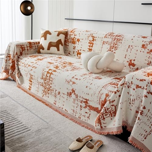 GGWYBAFS Sofabezug Boho, Sofabezug, kratzfest von Katzen, universelle Passform für eine verbesserte Wohnkultur. (Orange, 180 x 260 cm/71 x 102 Zoll) von GGWYBAFS