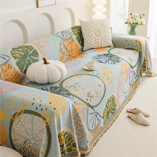 Sofaüberwurf für den Sommer, rustikal, Sofabezug, nordischer Stil, Rundumschutz, rutschfest, atmungsaktiv, perfekt für die Inneneinrichtung. (Stil 1,180 x 180 cm/71 x 71 Zoll) von GGWYBAFS