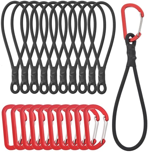 GGXZHT Spanngummi mit Karabiner, 10 Stück Multifunktional Planenspanner Gummispanner Karabinerhaken, Expander mit Karabiner für Planen Zelt Net Camping (25cm) von GGXZHT