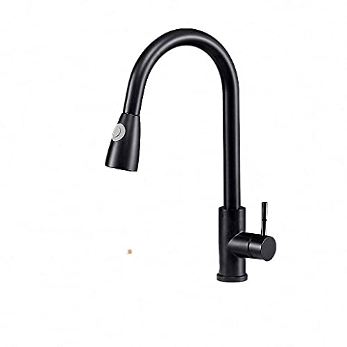 ACLIPS WICK TAPS KÜCHE KITCHENAUCETETS SLILNEN Einmal Griff herausziehen Küchenhahn Eintreffer Griff schwenkbar 360 Grad Wassermischer -Wasserhahn (Black1) von GGYTMQL