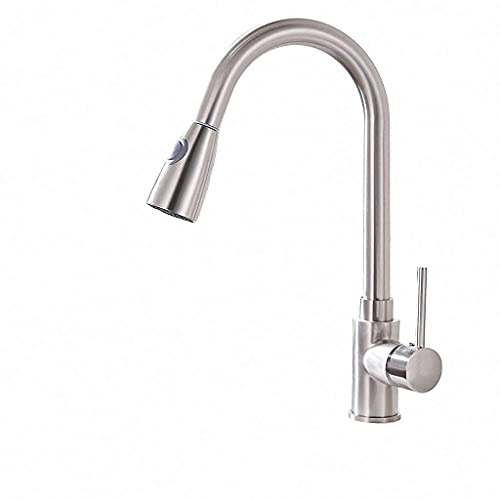 ACLIPS WICK TAPS KÜCHE KITCHENAUCETETS SLILNEN Einmal Griff herausziehen Küchenhahn Eintreffer Griff schwenkbar 360 Grad Wassermischer -Wasserhahn (Black1) von GGYTMQL
