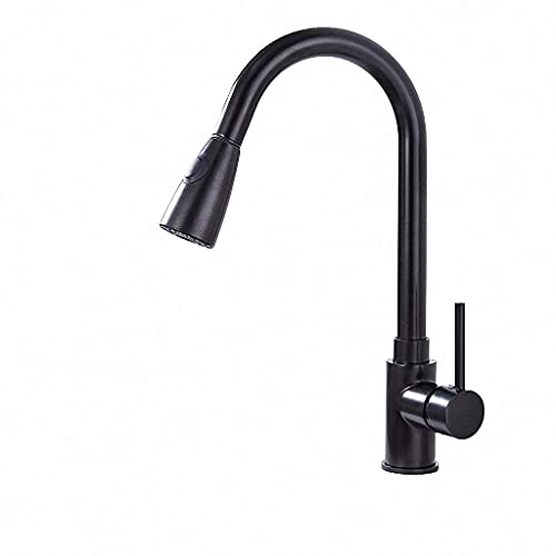 ACLIPS WICK TAPS KÜCHE KITCHENAUCETETS SLILNEN Einmal Griff herausziehen Küchenhahn Eintreffer Griff schwenkbar 360 Grad Wassermischer -Wasserhahn (Black1) von GGYTMQL