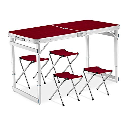 GGYTMQL Klapperpicknicktisch und Luft, EIN verstellbare Tisch der Lufthöhe und Luftset Aluminium Tragbarer Klapptisch (mit Luft) für Camping -Grillgarten im Innen- und Außenbereich, Blau, Blau von GGYTMQL