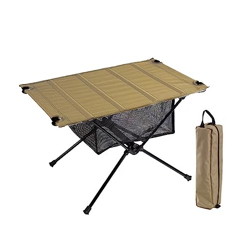 GGYTMQL Klappertisch Aluminiumlegierungstische für Reisepicknick Ultraleicher Klapptisch Oxford Roll-up Camping-Tisch tragbar (Farbe: Khaki) von GGYTMQL