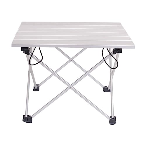 GGYTMQL Klappertisch Ultra-Licht-Tisch blau rosa grau Kleiner tragbarer Aluminiumklapptisch im Freien im Freien Wandercamping BBQ Travelling Desk Legierung (Farbe: Hellgrau) von GGYTMQL