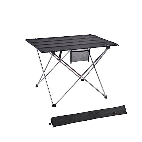 GGYTMQL Klappertisch ultraleichte Aluminium -Wanderwanderung Kletterpicknickklapptische Outdoor Camping Table Tragbares Faltfaltfell -Computerbett (Farbe: 56x42x37cm grau) von GGYTMQL