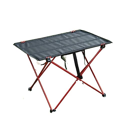 GGYTMQL Klappertisch ultraleichter Bea Aluminium-Wanderwanderung Klettern Kletterfischerei Picknickklapptische Outdoor-Reisebereich Faltbarer Tisch tragbarer Campingschalter (Farbe: S-RED) von GGYTMQL