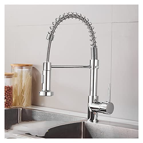GGYTMQL Matte schwarze Spüle Wasserhahn Ziehen Sie den Wasserhahn nach unten Eingriff Mixer Tap 360 Drehung Torneira Cozinha Mixer Tap (Brushed Nickel) von GGYTMQL