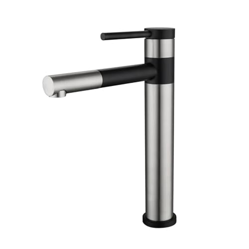 GGYTMQL Messing Drei-Funktion Einfacher Griff Heißer und kalter Wasserhahn Arbeitsplatte montiert Küchenarmatur Puller-Mixer Wasserhahn (Black-01) von GGYTMQL