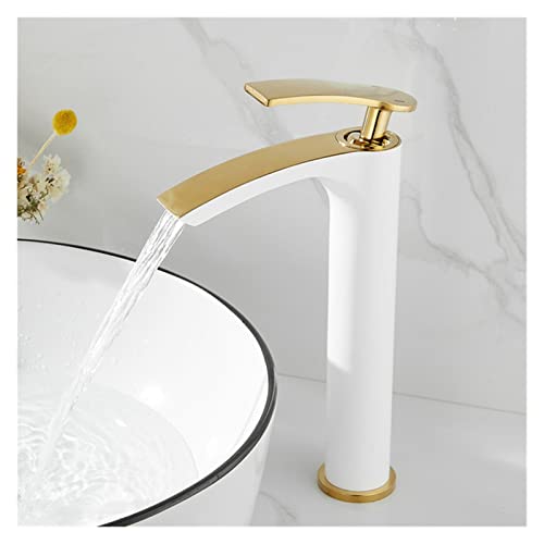 GGYTMQL Schwarzes Becken Armaturen Schwimmbad Mischer Wasserhahn Bad Schiff Waschbecken Wassermischer fallen heißes und kaltes Wasser Wasserhahn Rosgold (Roségold) von GGYTMQL