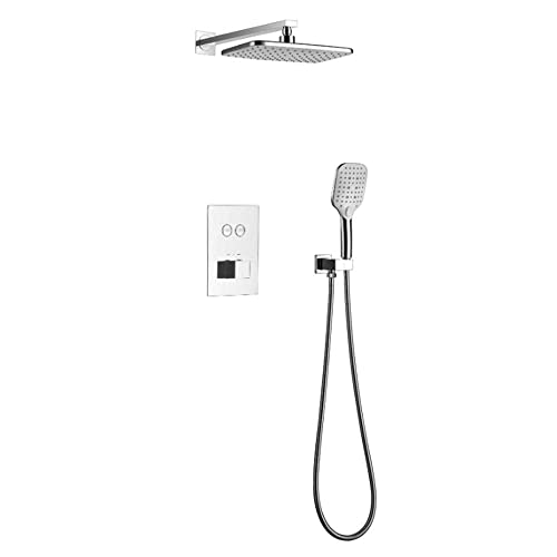 GGYTMQL Verdeckter Thermostatmischer für Badezimmer Duscharmatur System Rechteckig ABS Regenduschkopf Set Duscharmatur Mischbatterie für Badezimmer GGYTMQL Verdeckter Thermostatmischer für Badezimmer Duscharmatur System Rechteckig ABS Regenduschkopf Set Duscharmatur Mischbatterie für Badezimmer von GGYTMQL