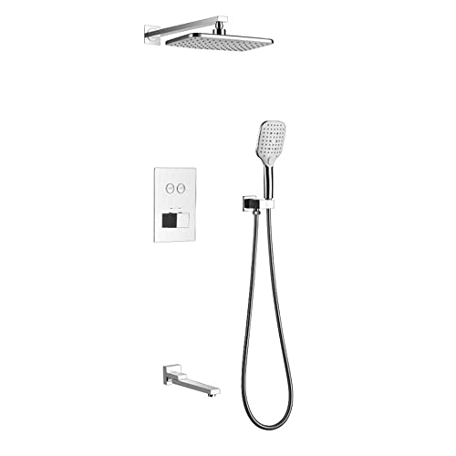 GGYTMQL Verdeckter Thermostatmischer für Badezimmer Duscharmatur System Rechteckig ABS Regenduschkopf Set Duscharmatur Mischbatterie für Badezimmer GGYTMQL Verdeckter Thermostatmischer für Badezimmer Duscharmatur System Rechteckig ABS Regenduschkopf Set Duscharmatur Mischbatterie für Badezimmer von GGYTMQL