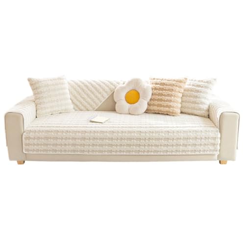GGYTMQL Warmes Gefühlssofa Kissen Winter Plüsch Verdickung Anti-Rutsch-Sitzen-Kissen-Leder-Sofa-Deckentuch (90 * 240) von GGYTMQL