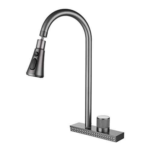GGYTMQL Wasserfall grau Waschbecken Küche Wasserhahn Kaltmischer Waschbecken Becken mehrere Wasserauslässe Rotation fliegenden Regenhahn Einloch(gewöhnliche Version) von GGYTMQL