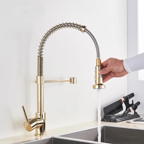 Goldener Küchenarmatur Wasserhahn Down Sprühdüse Heißer kaltes Wassermischer Tap Eingang Messing Para Küchenspüle Haken Kran Zapfkran Goldener Küchenarmatur Wasserhahn Down Sprühdüse Heißer kaltes Wassermischer Tap Eingang Messing Para Küchenspüle Haken Kran Zapfkran von GGYTMQL