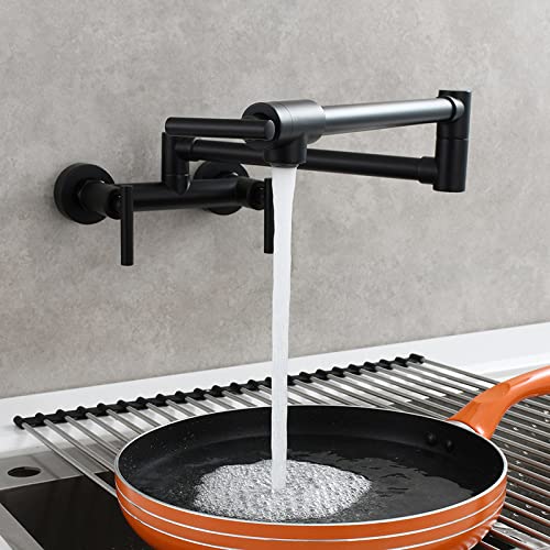 Küchenspüle Wasserhackern Wandmontaged, Küchenspüle Tipp Messing Klappe, wandmontiertes Waschbecken Hahn Heißer kaltes Wassermixer Wasserhahn Doppellöcher, Doppelgriff Küchenmixer, schwarz Küchenspüle Wasserhackern Wandmontaged, Küchenspüle Tipp Messing Klappe, wandmontiertes Waschbecken Hahn Heißer kaltes Wassermixer Wasserhahn Doppellöcher, Doppelgriff Küchenmixer, schwarz von GGYTMQL