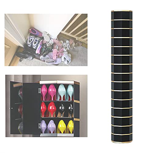 Schuhregal Metall rotierender Schuhschrank vertikaler runder Schuhregal Aufbewahrung rotierender Schuhpackturmschuhschrank mit Türen versteckt Schuhgepäckträger Einfach und modern für den Eingang von GGYTMQL