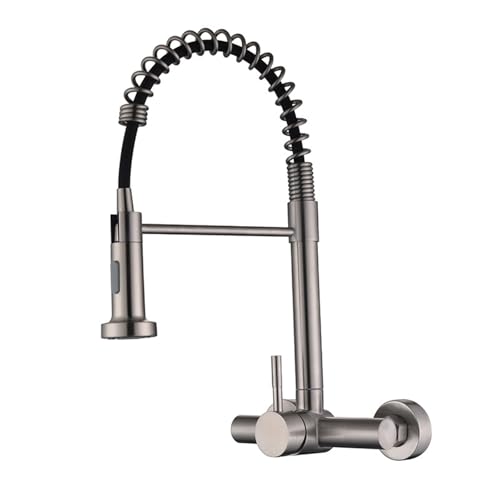 Wandmontierte Küchenspüle Wasserhahn Rotary 2 Modi Edelstahl Wandmontierter Küchenmischer Wasserhahn. Schönheit kommt von GGYTMQL