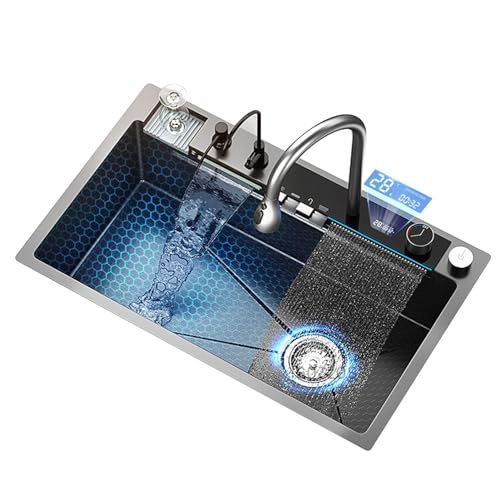 Küchenspüle Intelligente Küchenspüle Zwei-Fall-Küchenspüle Edelstahl-Küchenspüle Küchenspüle Digitalanzeige-Spüle Spülbecken (Color : A, Size : 80 * Küchenspüle Intelligente Küchenspüle Zwei-Fall-Küchenspüle Edelstahl-Küchenspüle Küchenspüle Digitalanzeige-Spüle Spülbecken (Color : A, Size : 80 * von GGYYQQ