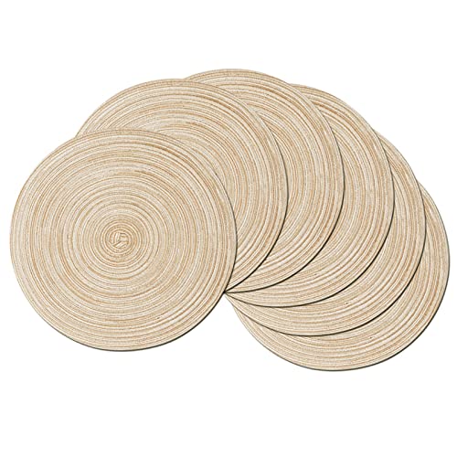 Platzsets Rund Gewebt Platzsets Set mit 6 Esstischen Platzsets Rund Schwarz (A, Einheitsgröße) von GGYYQQ