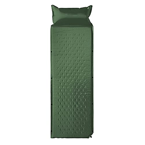 Aufblasbare Schlafmatratze Schlafende Campingmatte Matratze Selbstaufblasende Unterlage Tragbares Bett mit Kissen Campingzeltmatten Einzelperson faltbar, Campingschlafmatte (Farbe: Grün) (Grün) von GGZONE