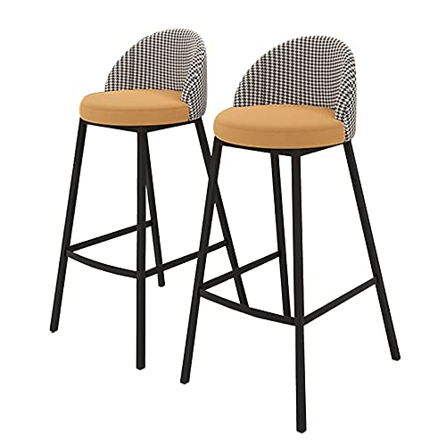 GGZONE Barhocker, Esszimmerstuhl, Barhocker, 2er-Set, Heimdekoration, Familien- und Geschäfts-Esszimmerstühle, Wohnzimmer, Pub, Café, Beistellstühle mit gepolsterter Sitzlehne und Fußstütze Beautiful von GGZONE