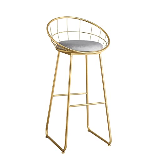 GGZONE Barhocker, Esszimmerstuhl, Moderne Barhocker, Sitz aus Samt mit Rückenlehne aus Metallgeflecht, Barstuhl für Frühstücksbar, Küchenthekenstühle und Barhocker für zu Hause Beautiful Scenery von GGZONE