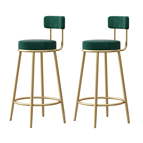 GGZONE Barhocker, Esszimmerstuhl, Theke, hohe Barhocker, samtgepolsterter Sitz, Frühstücks-ESS-Barhocker, Barstühle mit Fester Höhe und Fußstütze für Frühstücksbar, Theke, Küche Beautiful Scenery von GGZONE